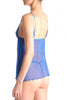 Blue Sheer Babydoll With Bows Lace Top & Matching Brief Set