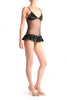 Sheer Black With Small Dots Satin Rifle Trim & Matching Brief