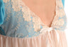 Aqua Blue With Short Sleeves Cream Lace & Matching Brief Set