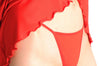 Red Sheer Babydoll With Red Satin Polka Dot Bow & Matching Brief