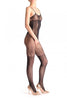 Black Suspender Bodystocking With Lace Garter & Lace Trim Corset