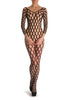 Large Mesh Holes With Quorter Sleeves Bodystocking