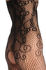 Waves On Geometrical Lace With Straps Bodystocking