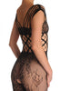 Floral Lace With Large Mesh Corset And Multy Straps
