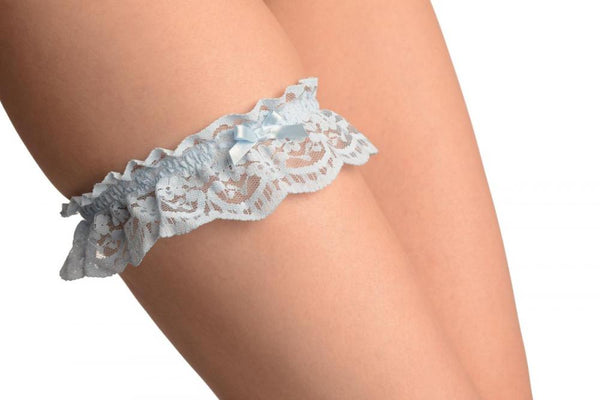 Blue Lace With Blue Satin Bow Garter