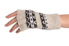 Angora Grey Fair Isle Knitted Fingerless Gloves