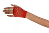 Red Fishnet Fingerless Party Gloves