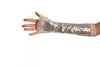 Silver Sequin Elbow Party Gloves With Lace