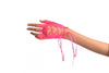 Pink Lace Up Fishnet Fingerless Gloves