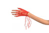 Red Lace Up Fishnet Fingerless Gloves
