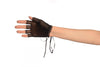 Black Lace Up Fishnet Fingerless Gloves