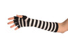 White & Black Stripes Fingerless Gloves