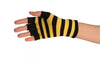 Yellow & Black Stripes Short Fingerless Gloves