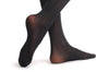 Black Luxurious Hold Ups With Floral Silicon Lace 60 Den