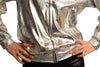 Silver Shiny Gloss Sparkles Unisex Zip Disco Jacket