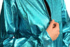 Blue Shiny Gloss Sparkles Unisex Zip Disco Jacket
