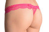 Pink Mesh & Lace With Satin Bow Thong