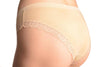 Soft Cotton With Lace Trim, Butterfly & Crystals Beige High Leg Brazilian