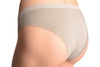 Soft Cotton With Lace Trim, Butterfly & Crystals Grey High Leg Brazilian