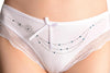 Cotton With Lace Trim, White & Blue Crystals White Brazilian