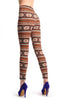 Beige Orange Blue & Brown Aztec Jacquard Knit Print