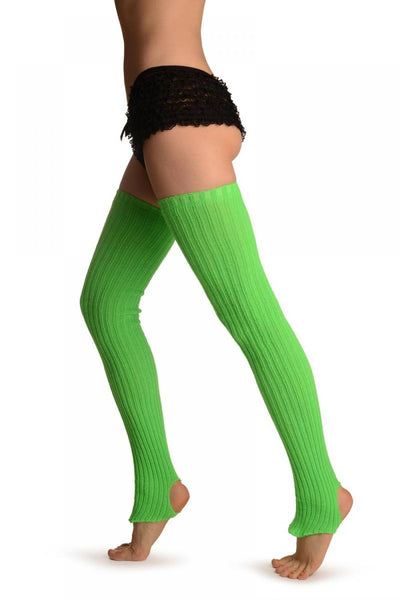 Neon Green Stirrup Dance/Ballet Leg Warmers