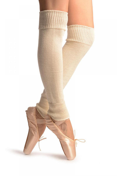 Cream Plain Dance/Ballet Leg Warmers