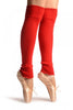 Red Plain Dance/Ballet Leg Warmers