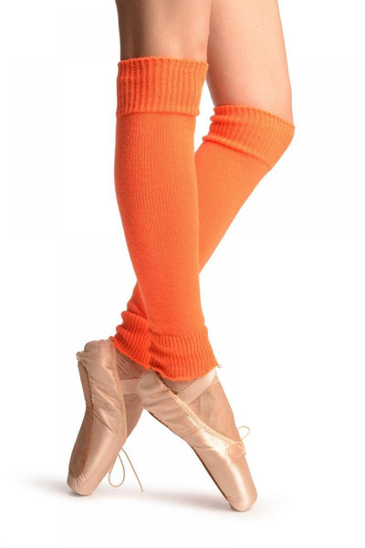 Neon Orange Fluorescent Dance/Ballet Leg Warmers