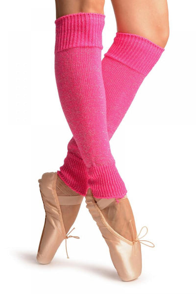 Cerise Pink With Silver Lurex Dance/Ballet Leg Warmers