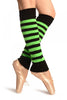 Neon Green & Black Stripes Dance/Ballet Leg Warmers