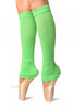 Neon Green Double Rib Stitch Dance/Ballet Leg Warmers