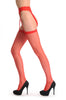Red Seamed Stockings With Attached Suspender Belt