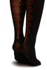 Black Stockings With Sheer Red Lace Up Seam
