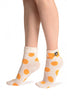 Large Polka Dot With Flip Bow & Kitty Cream Ankle High Socks