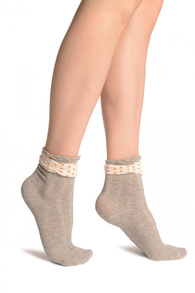 Grey With Around The Ankle Bow Ankle High Socks
