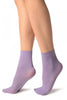 Lilac Plain Ankle High Socks