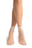 White With Little Dots And Diamonds Silky Comfort Top Ankle High Socks