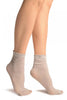 Grey With Lurex Comfort Top Ankle High Socks