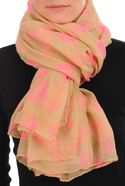 Beige With Pink Lips Unisex Scarf & Beach Sarong