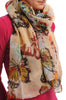 Large Colourful Butterflies On Light Beige Unisex Scarf & Beach Sarong