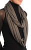 Taupe Brown Soft Cotton Snood Scarf