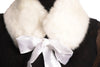 White Faux Fur Collar With Satin Bow Collar Scarf