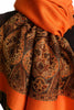 Orange With Lurex Ornaments Pashmina With Tassels