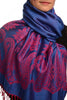 Large Paisley On Persian Blue Pashmina With Tassels