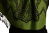 Large Paisley On Olive Green Pashmina With Tassels