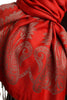 Large Paisley On Red Pashmina With Tassels
