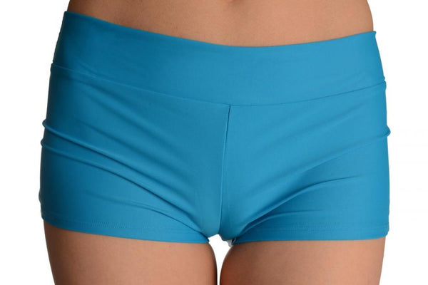 Blue Women's Stretchy Yoga Panty Shorts