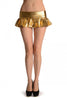 Gold Faux Leather Pleated Mini Skirt