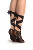 Black Stretch Lace Ballet Pointe Footies